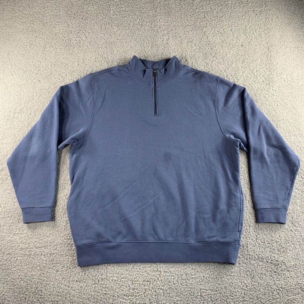 NEW L.L. Bean Sweater‎ Mens XL Tall Blue 1/4 Zip Traditional Pullover Lined READ